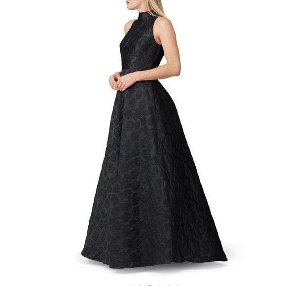 ISO Monique Lhuillier High Neck Jacquard Gown - Picture 3 of 5